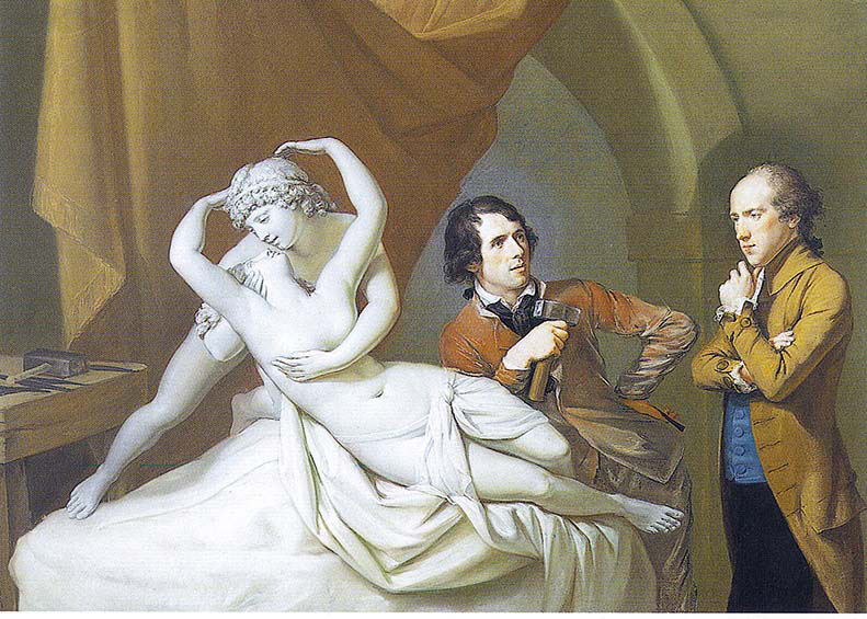 Canova and Tresham Studying Canova's Cupid and Psyche